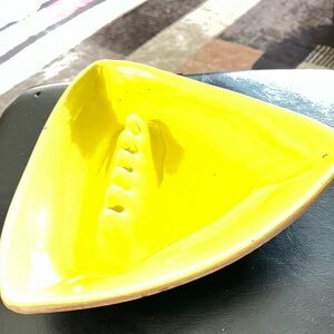 Vibrant Yellow Ceramic Ashtray